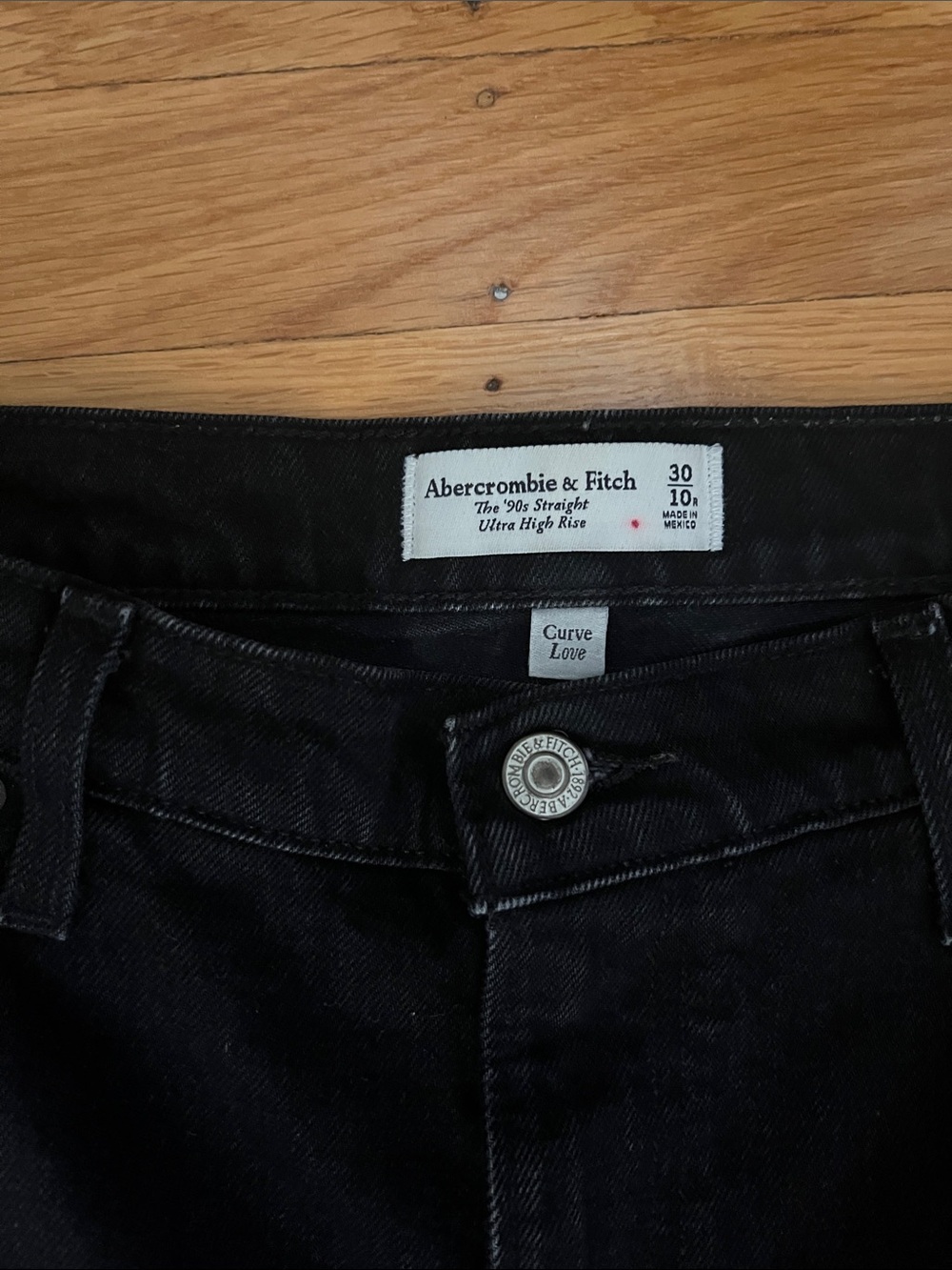 90s straight ultra High rise curve love black jeans